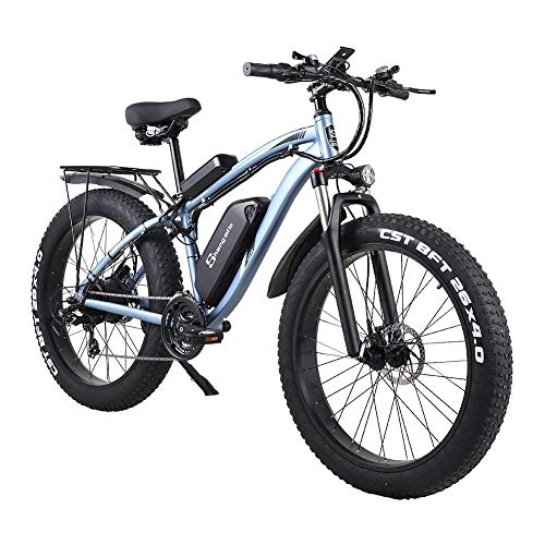 Electric Mountain Bike : xianhongdaye 1000W electric bicycle electric fat bike ATV cruiser electric bicycle 48v17ah lithium battery electric mountain bike-blue