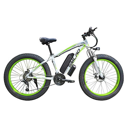 Electric Mountain Bike : Xiaotian 26 Inch Fat Tire Electric Bike, 500W / 1000W Sports Snow Bike 21 Speeds 38Km / H Mountain Bicycles with 48V 13AH Removable Lithium Battery Disc Brakes for Adults, 500W