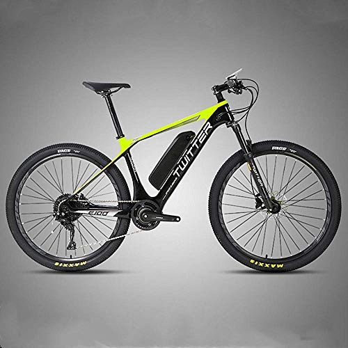 Electric Mountain Bike : Xinxie1 Electric Mountain Bike, 26 Inch Folding E-Bike with Super Lightweight Magnesium Alloy 6 Spokes Integrated Wheel, Premium Full Suspension And 21 Speed Gear with Lithium-Ion Battery, Yellow