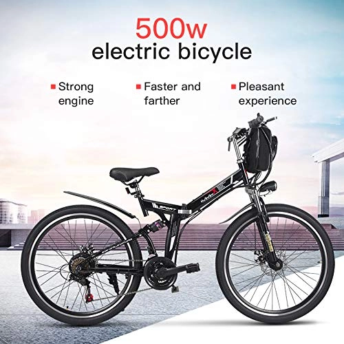 Electric Mountain Bike : XXCY M70+ 500W 26 E-bike Foding Mtb Electric Bicycle 48v 8AH Baterry 21 Speeds (black)