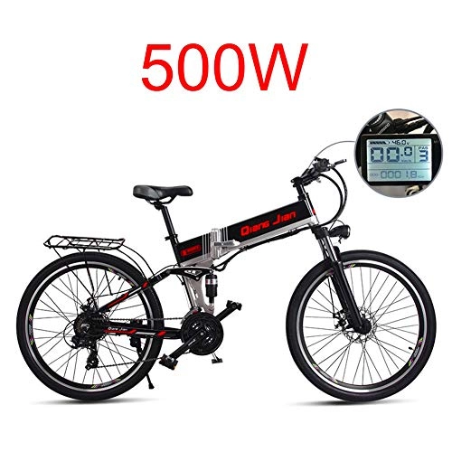 Electric Mountain Bike : XXCY m80+ 500W 48V10.4AH Electric Mountain Bike Full Suspension 21Speeds (black)