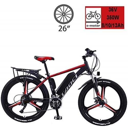 Electric Mountain Bike : XYLUCKY Electric Bikes for Adult, Mens Mountain Bike, Magnesium Alloy Ebikes Bicycles All Terrain, 26" 36V 350W Removable Lithium-Ion Battery Bicycle Ebike, Red, 8Ah50Km