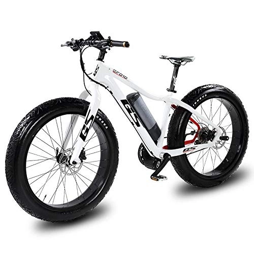 Electric Mountain Bike : YAUUYA 26-inch Carbon Fiber Electric Mountain Bike, Fat Tire Off-road Power-assisted Electric Bike, 9-speed Transmission, 8.7A Lithium Battery 40km / H, 240W Motor, For Cycling Enthusiasts