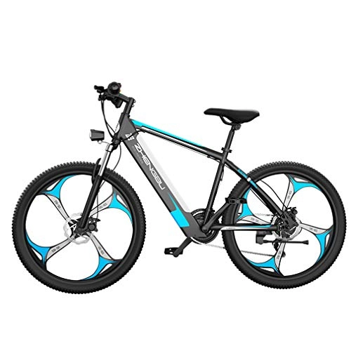 Electric Mountain Bike : Yd&h 26 Inch Electric Mountain Bike for Adult, 400W Electric Bicycle with 48V 10Ah Lithium Battery, Commute Ebike with 27 Speed Gear And Three Working Modes, Blue