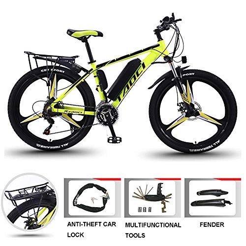 Electric Mountain Bike : YDYG Electric Bike for Adults, 26 inch Electric Bicycle with 350W Motor, Mountain Bike with Removable Lithium-Ion Battery 36V 8Ah / 10Ah / 13Ah, Professional 21 Speed Transmission Gears, Yellow, 36V8AH