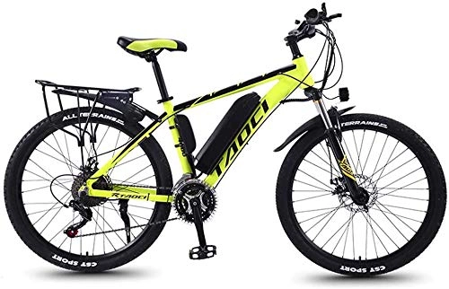 Electric Mountain Bike : YIHGJJYP Mountain Bike Electric for Adult Aluminum Alloy Bicycles All Terrain 26" 36V 350W 13Ah Detachable Lithium Ion Battery Smart Ebike Mens, Yellow 1, 13AH 80 km