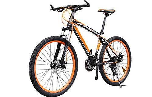 Electric Mountain Bike : Yoli New Bicycle 36V Lithium Battery Electric Snow Bike SHIMAN0 Mountain Bike , 5 colors, three speeds (21 speed, orange)