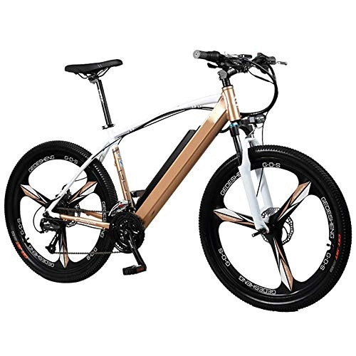 Electric Mountain Bike : YOUSR Electric Car Bicycle, 48V Lithium Battery Car Men and Women Mountain Bike Aluminum Alloy Unicycle Power Battery Car Speed 90 Km Gold