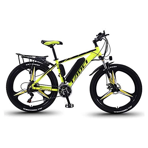 Electric Mountain Bike : YWEIWEI Electric Bikes For Adult, E Bike For Men, Mountain Bike Super Magnesium Alloy Ebikes Bicycles All Terrain, 26 36V 350W Removable Lithium-Ion Battery Bicycle, electric bike Yellow-8AH / 50KM