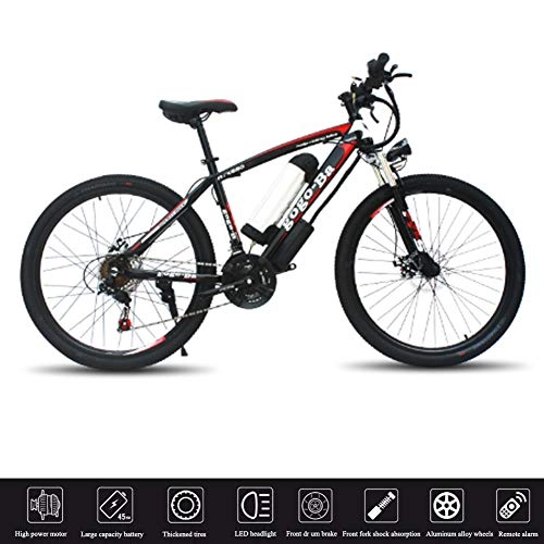 Electric Mountain Bike : YXYBABA Electric Bicycle Removable 36V / 10Ah Lithium-Ion Battery Pack Integrated Shimano 27-Speed, Saddle Adjustable, Dual Disc Brakes Electric Bicycle for Commuting