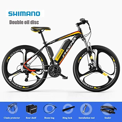 Electric Mountain Bike : YXYBABA Electric Bikes for Adult Mens Mountain Bike, 26" 36V 250W Removable Lithium-Ion Battery Bicycle Ebike, for Outdoor Cycling Travel Work Out, Yellow, Endurance 120km