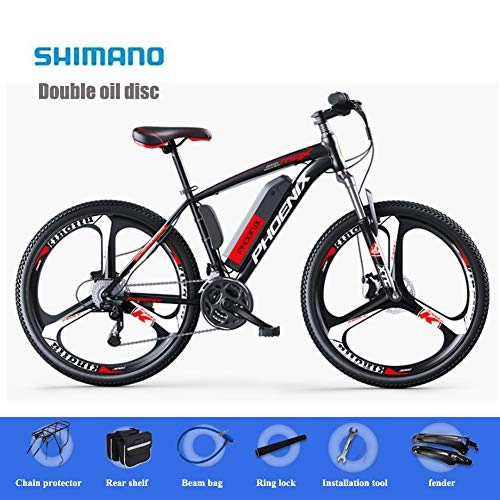 Electric Mountain Bike : YXYBABA Electric Mountain Bike for Adult 26 Inch Wheels, 36V High-Efficiency Lithium Battery-Range of Mileage 40-90Km-High Carbon Steel 26-Inch Electric Bicycle, Disc Brake, Endurance 90km