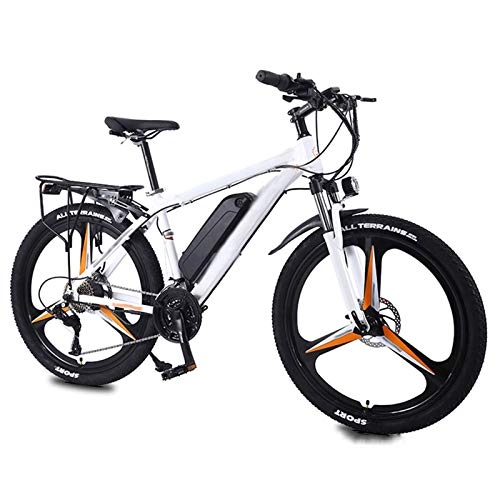 Electric Mountain Bike : YZT QUEEN Electric Bikes, 27-Speed Electric Mountain Bike Adult Mountain Bike, Magnesium Alloy Three-Knife Integrated Wheel, 26 Inch 36V 350W Removable Lithium Battery Electric Bike, Orange, 36V10AH