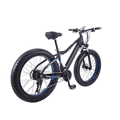 Electric Mountain Bike : YZT QUEEN Electric Bikes, Adult Aluminum Alloy Bicycle Mountain Bike Thick Wheel Snowmobile, 26" 36V 10AH Hidden Removable Lithium-Ion Battery 27 Speed Variable Speed Bicycle, Black