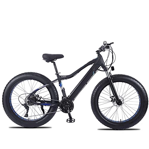 Electric Mountain Bike : YZT QUEENS Electric Bike 26" 4.0 Off-Road Fat Tire E-Bike 48V 10Ah Removable Hidden Lithium Battery 750W Motor 27 Speed Adult Electric Mountain Bike, Black