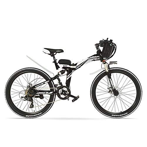 Electric Mountain Bike : ZDDOZXC K660D 26 Inches Strong Powerful E Bike, 48V 12AH 500 / 240W Motor, Full Suspension High-carbon Steel Frame, Pedal Assist Folding Electric Bicycle, Disc Brake, Pedelec.