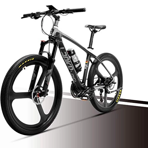 Electric Mountain Bike : ZJGZDCP Adult City Commuter Electric Bike Mountain Bike 36V 6.8AH Carbon Fiber Super-Light 18kg No Electric Bike With Hydraulic Brake (Color : Black)