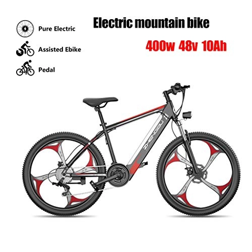 Electric Mountain Bike : ZJGZDCP Adult Electric Mountain Bike 400W Ebike Electric Bicycle City Adults E-bike 10Ah Battery 27 Speed Gears With Lithium-Ion Battery City Commute Mountain E-Bike