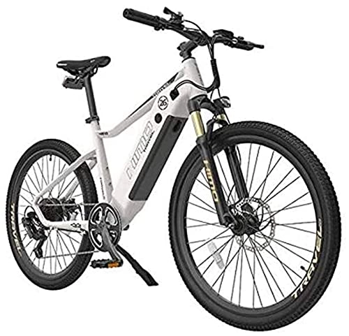 Electric Mountain Bike : ZJZ 26 Inch Electric Mountain Bike for Adult with 48V 10Ah Lithium Ion Battery / 250W DC Motor, 7S Variable Speed System, Lightweight Aluminum Alloy Frame (Color : White)