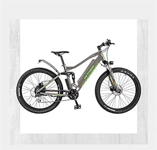 Electric Mountain Bike : ZJZ Adult 27.5 Inch Electric Mountain Bike, All-terrain Suspension Aluminum alloy Electric Bicycle 7 Speed, With function LCD Display