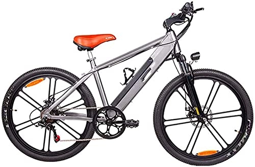 Electric Mountain Bike : ZJZ Adult Electric Mountain Bike, 26-Inch Urban Commuter E-Bike Aluminum Alloy Shock Front Fork 6-Speed 48V / 10AH Removable Lithium Battery 350W Motor Unisex