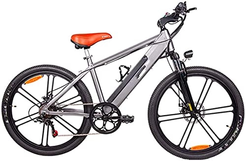 Electric Mountain Bike : ZJZ Adult Electric Mountain Bike, 350W Motor 26-Inch Urban Commuter E-Bike Aluminum Alloy Shock 6-Speed 48V / 10AH Removable Lithium Battery Unisex