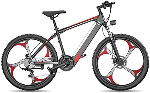 Electric Mountain Bike : ZJZ Electric Bike 26 Inches Fat Tire Snow Bicycle Mountain Bikes Men Dual Disc Brake Aluminum Alloy for Adults And Teens, for Sports Outdoor Cycling Travel, LED Light