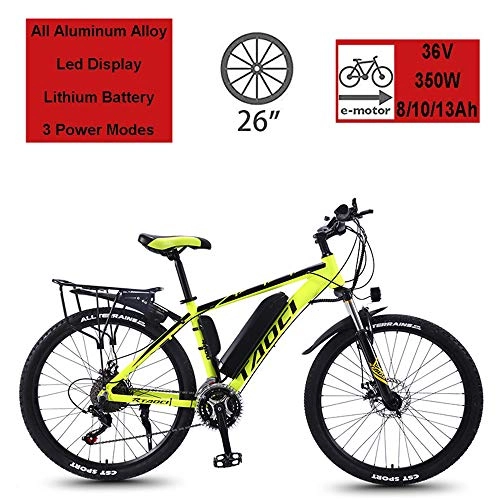 Electric Mountain Bike : ZLZNX Electric Bikes for Adult, Magnesium Alloy Ebikes Bicycles All Terrain, 26" 36V 350W 13Ah Removable Lithium-Ion Battery Mountain Ebike for Mens, C, 13AH30Speed