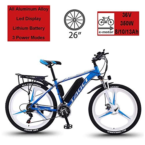 Electric Mountain Bike : ZLZNX Electric Bikes for Adult, Magnesium Alloy Ebikes Bicycles All Terrain, 26" 36V 350W 13Ah Removable Lithium-Ion Battery Mountain Ebike for Mens, E, 13AH27Speed