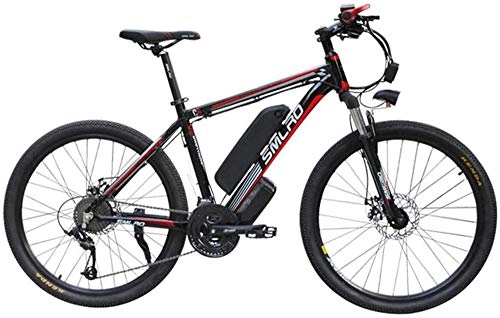 Electric Mountain Bike : ZMHVOL Ebikes, 26'' Electric Mountain Bike Brushless Gear Motor Large Capacity (48V 350W 10Ah) 35 Miles Range and Dual Disc Brakes Alloy Electric Bicycle ZDWN (Color : Black Red)