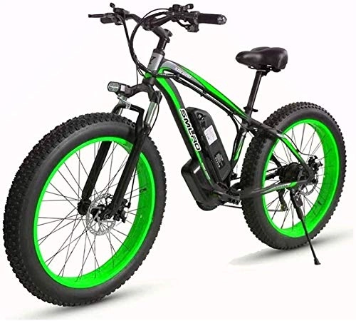 Electric Mountain Bike : ZMHVOL Ebikes, 26'' Electric Mountain Bike with Removable Large Capacity Lithium-Ion Battery (48V 17.5ah 500W) for Mens Outdoor Cycling Travel Work Out And Commuting ZDWN (Color : Black Green)