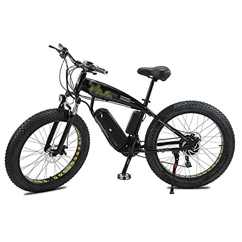 Electric Mountain Bike : ZWHDS 26 inch electric bike-350W snow bike electric bike electric mountain bike 4.0 fat tire ebike 36V13Ah lithium battery (Color : Black)