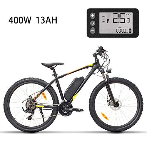 Electric Mountain Bike : ZXL 27.5" Adult Electric Mountain Bike, Aluminium Frame Suspension Fork Beach Snow Ebike 624W Ebike Bicycle with Removable 48V / 13Ah Lithium-Ion Battery, Shimano 21 Speed Gear