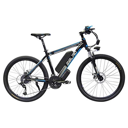 Electric Mountain Bike : ZXL Electric Mountain Bike 350 / 500W 26'' Electric Bicycle with Removable 48V Lithium-Ion Battery 21 Speed Shifter, Whitered, BlackBlue