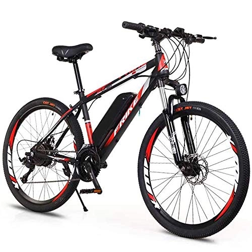 Electric Mountain Bike : ZXPAG Electric Mountain Bike, High Carbon Steel 26-Inch Electric Bicycle 36V / 8Ah High-Efficiency Lithium Battery-Range of Mileage 30-50Km, Adult Variable Speed Off-Road Power-Assisted Bicycle, Red