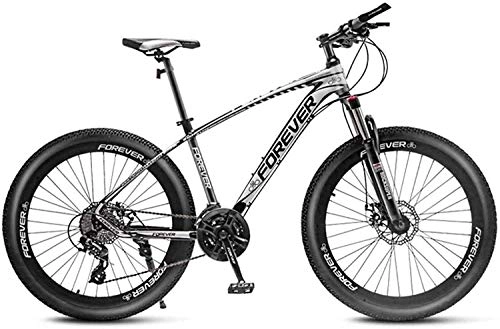 Fat Tyre Mountain Bike : 24" Adult Mountain Bikes, Frame Dual-Suspension Mountain Bicycle, Aluminum Alloy Frame, All Terrain Mountain Bike, 24 / 27 / 30 / 33 Speed 6-11, C, 27 Speed fengong (Color : C)