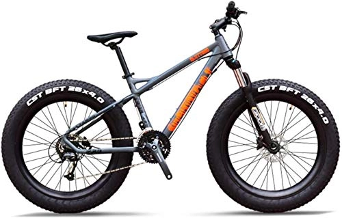 Fat Tyre Mountain Bike : 26 Inch 27-Speed MTB Bikes, Adult Fat Tire Hardtail Mountain Bike, Aluminum Frame Front Suspension All Terrain Mountain Bicycle for Men / Women