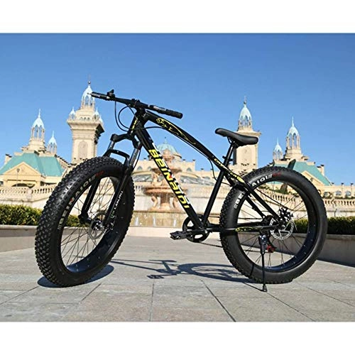 Fat Tyre Mountain Bike : 26 Inch 4.0 Widened Large Tire Shift Fat Tire Bike, Mountain Beach Snowmobile, Shock Absorption Off-Road Bicycle (Color : 1, Size : 30Speed)