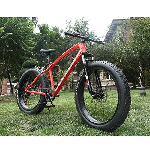 Fat Tyre Mountain Bike : 26 Inch 4.0 Widened Large Tire Shift Fat Tire Bike, Mountain Beach Snowmobile, Shock Absorption Off-Road Bicycle (Color : 7, Size : 24Speed)