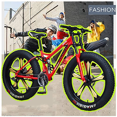 Fat Tyre Mountain Bike : 26 Inch Mountain Bike, Bicycle Adult Student Outdoors Sport Cycling Road Bikes Exercise Bikes Adult MTB with Adjustable Seat, 5 Cutter