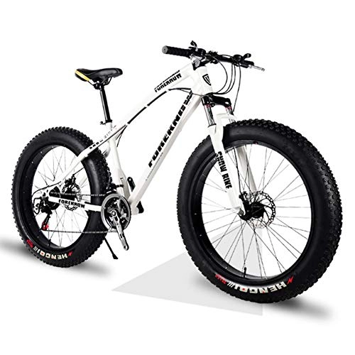 Fat Tyre Mountain Bike : 26 Inch Mountain Bikes, Adult Boys Girls Fat Tire Mountain Trail Bike, Dual Disc Brake Bicycle, High-carbon Steel Frame, Off-road Beach Snow Student Bicycle