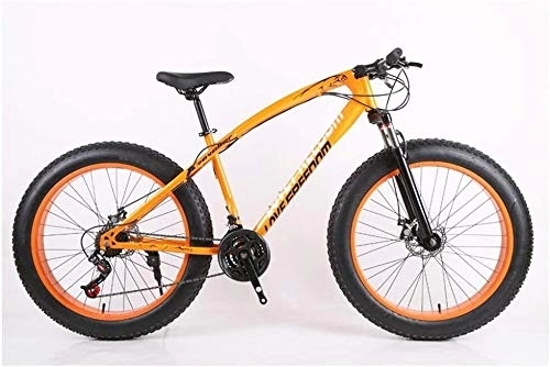 Fat Tyre Mountain Bike : 26 Inch Mountain Bikes, Adult Men And Women Fat Tire Mtb, Front Suspension Double Disc Brake Bike, High Carbon Steel Frame, 7 / 21 / 24 / 27 Speeds, 26 Inches 24 Speeds