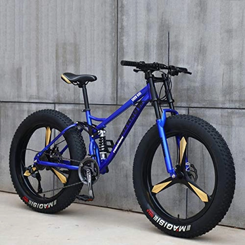 Fat Tyre Mountain Bike : 26 Inch Road Mountain Bike Bikes Bicycle For Teens Of Adults Men And Women High Carbon Steel Frame Double Disc Brake Fat Tire, 24 Speed