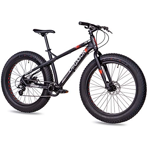 Fat Tyre Mountain Bike : 26inches fat bike, mountain bicycle Chrisson Fat One with 24speeds Shimano Alivio / Altus, matte black