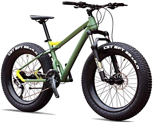 Fat Tyre Mountain Bike : 27-Speed Mountain Bikes, Professional 26 Inch Adult Fat Tire Hardtail Mountain Bike, Aluminum Frame Front Suspension All Terrain Bicycle
