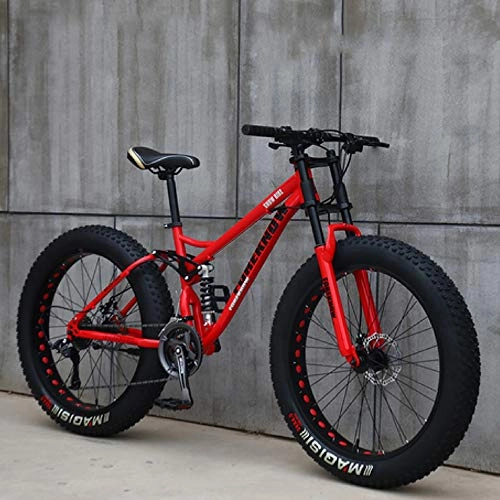 Fat Tyre Mountain Bike : 27 Speeds Fat Bike 24 / 26In Fat Tire Snow Bicycle Off Road Beach Mountain Bike Adult Super Wide Tires Men And Women Cycling Students, d, 26"× 27speed
