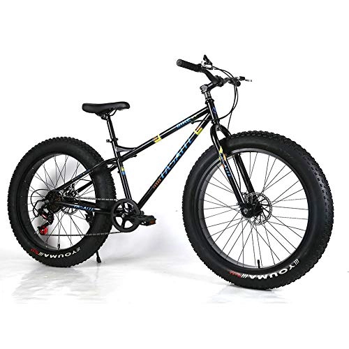 Fat Tyre Mountain Bike : 28 Inch Snow Bike, 4.0 Widened Tire Bike, Mountain Speed Bicycle, Front And Rear Mechanical Double Disc Brakes, Suitable for Adult Men And Women, D