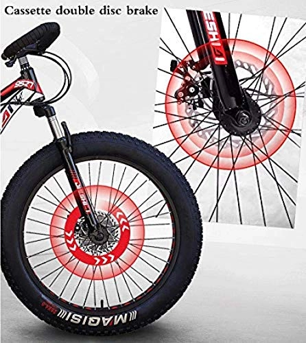 Fat Tyre Mountain Bike : Abrahmliy Mountain Bike 4.0 Inch Fat Tire Hardtail Mountain Bicycle Dual Suspension Frame High Carbon Steel Frame Double Disc Brake-F_26 inch21 speed