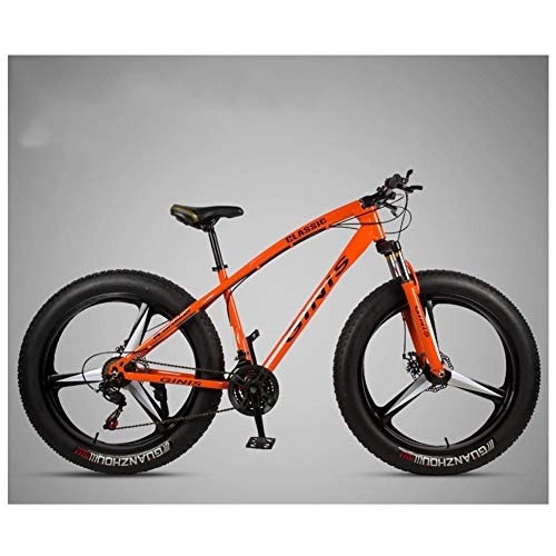 Fat Tyre Mountain Bike : ACDRX Mountain Bikes, Mountain Trail Bicycle, 26 Inch 24 Speeds, Bicycles, Bike, All-Terrain, Fat Tire, MTB, Front Suspension, Double Disc Brake, High Carbon Steel, Mountain Bikes, 3 Spoke, Orange