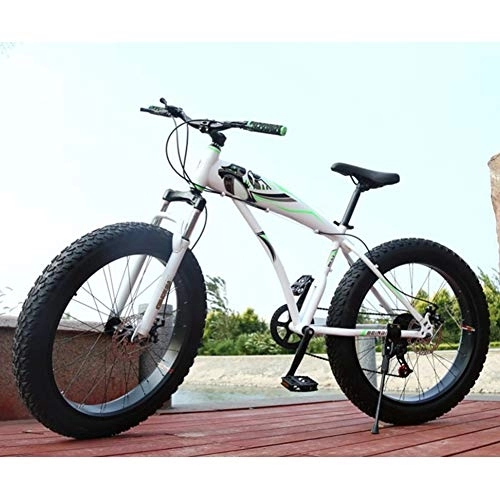 Fat Tyre Mountain Bike : Adult Fat Bike Anti-slip Outroad Racing Cycling, RNNTK High Carbon Steel Frame BMX All Terrain Mountain Bicycle, Double Disc Brakes A Variety Of Colors A -24 Speed -26 Inches